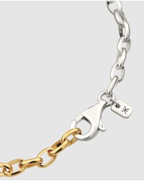 Kuzzoi - ICONIC EXCLUSIVE - Bracelet Male Crystals Link Chain with Crystal 925 Sterling Silver Bicolor