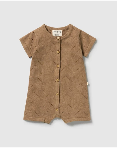 Wilson & Frenchy - Organic Knitted Pointelle Growsuit - Babies