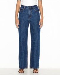 Dazie - Paris High Waisted Straight Leg Denim Jeans