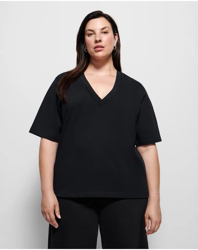 Commonry - Cotton V Neck T Shirt