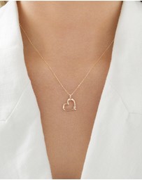 Michael Hill - Heart Pendant with A Diamond in 10ct Yellow Gold