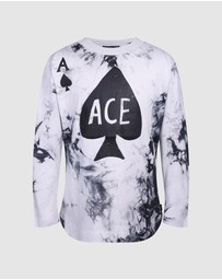 Rock Your Kid - Ace Spade Long Sleeve Tie Dye T-Shirt