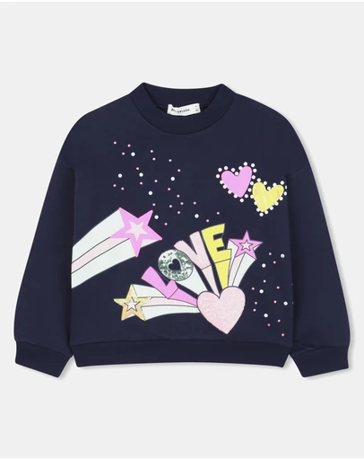 Billieblush - Love Crew Fleece Sweatshirt - Kids-Teens