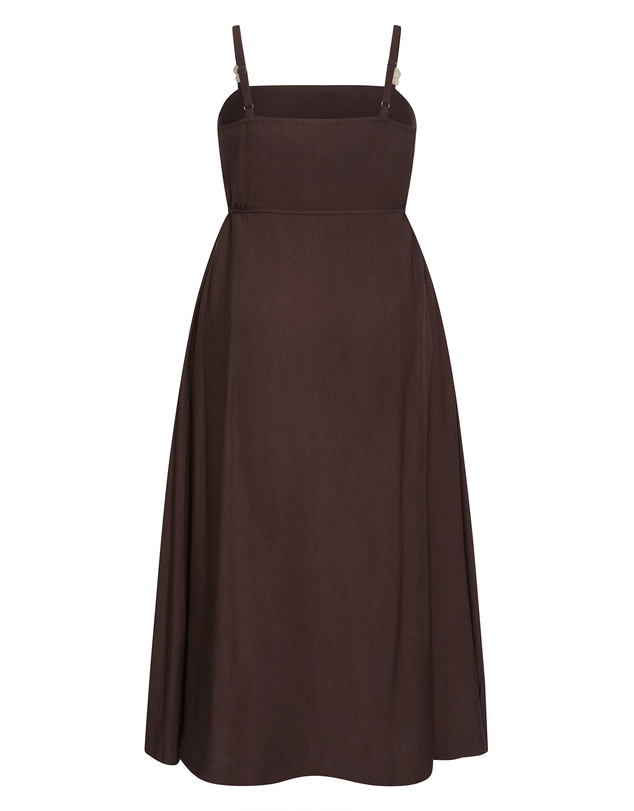 City Chic - Plus size Strappy Bead Maxi Dress - chocolate