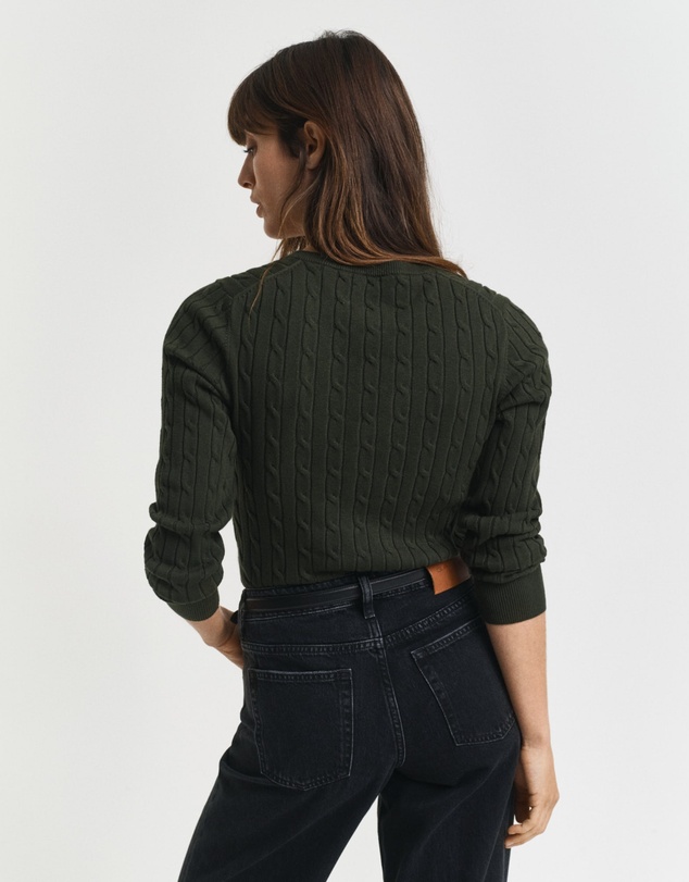 Gant - Stretch Cotton Cable V-Neck Knit