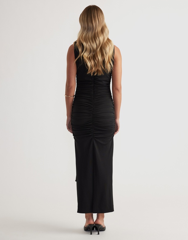 Decjuba - Robin Ruched Tie Maxi Dress