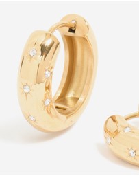 Lovisa - Waterproof Gold Plated Stainless Steel Diamante Star Huggie Earrings