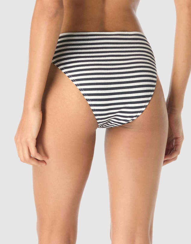 Michael Kors - St. Tropez Stripe High Cut Bikini Bottom