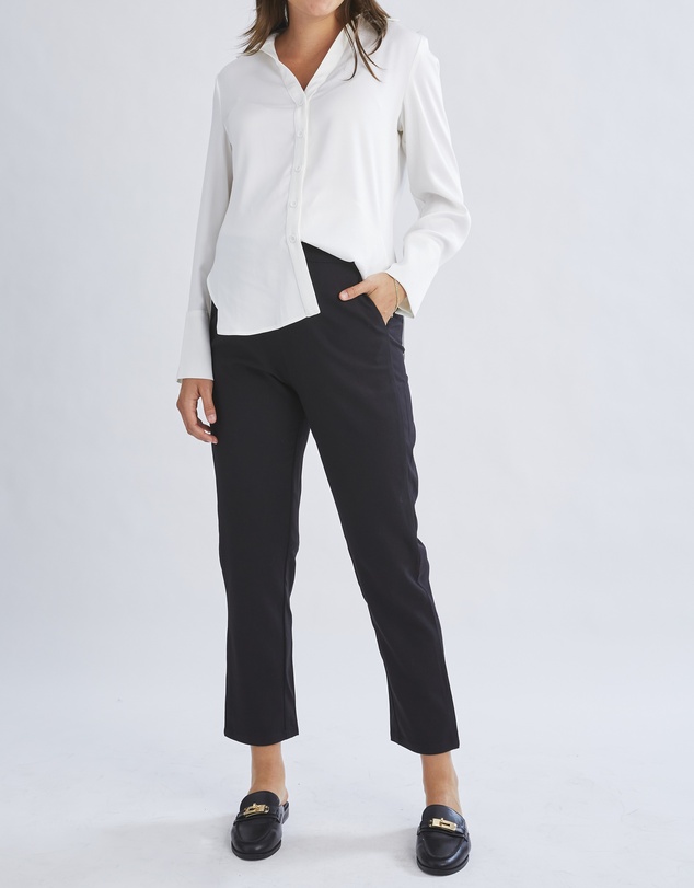 Angel Maternity - Donna High Waist Maternity Work Pants in Black