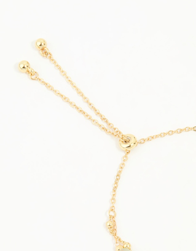 Lovisa - Gold Plated Green Semi Precious Stone Layered Toggle Bracelet