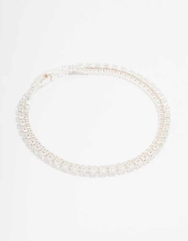 Lovisa - Silver Plated Cubic Zirconia Tennis Bracelet
