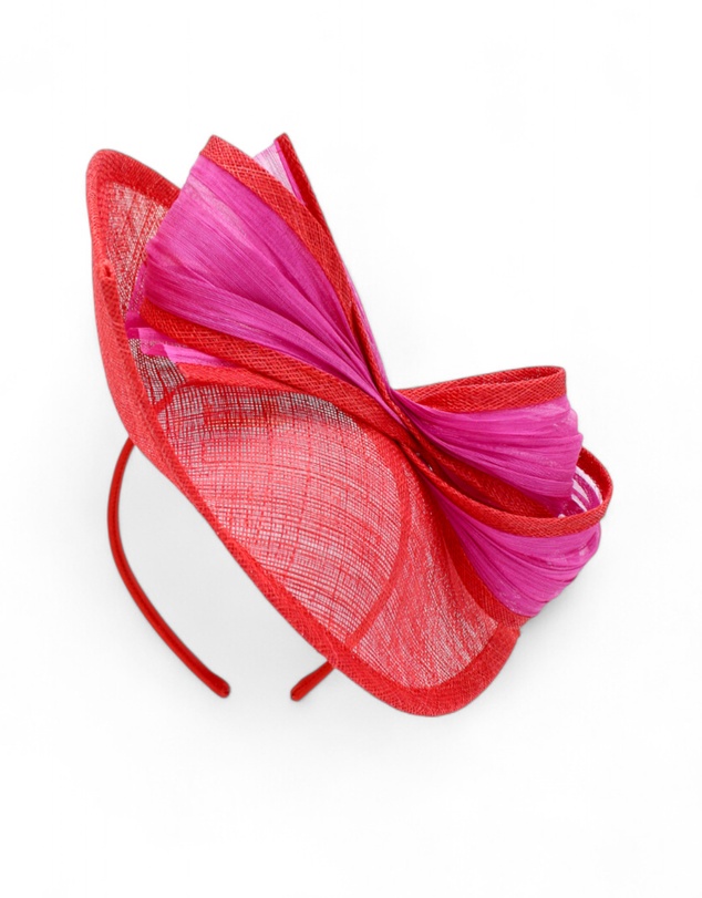 Morgan & Taylor - Xanthia Fascinator in Red and Pink