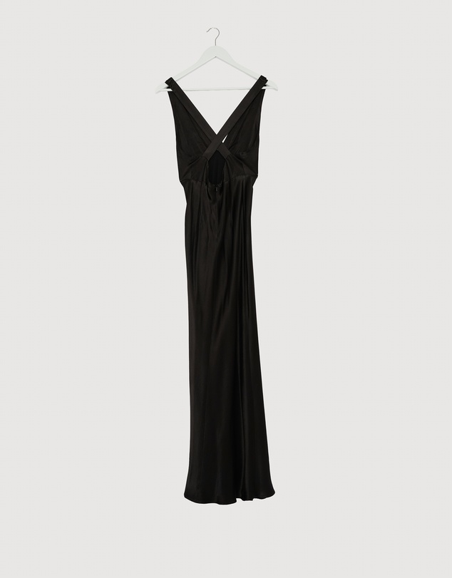 Revibe - Repaired Shona Joy La Lune Plunged Cross Back Maxi Dress - AU 8