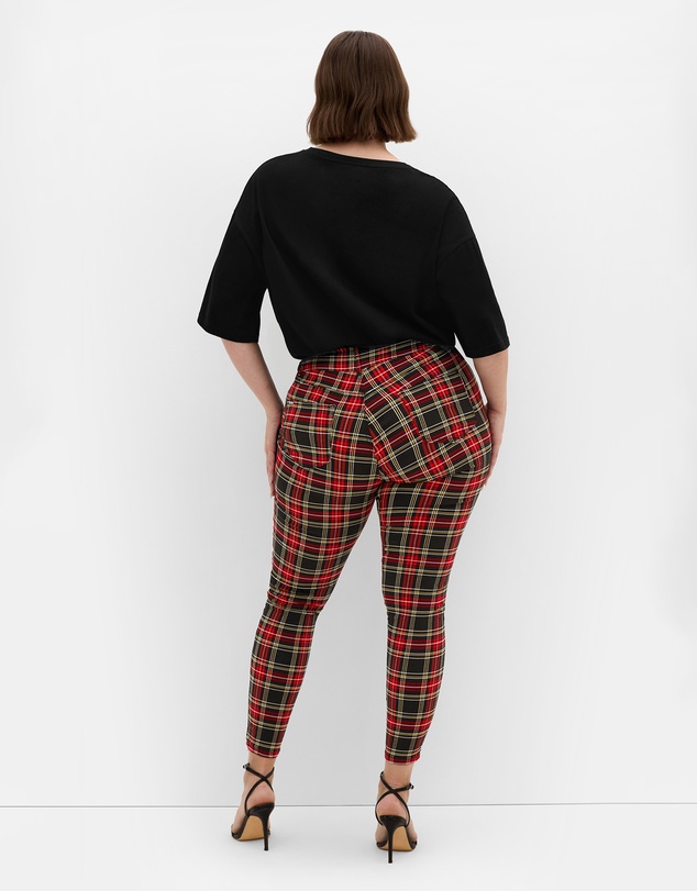 City Chic - Plus size Harley Fit Check Skinny Jean - black