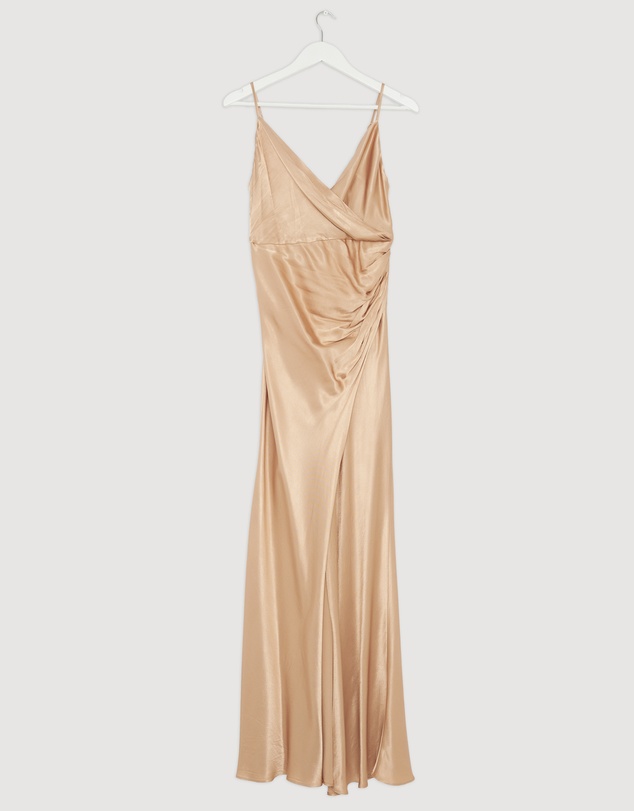 Revibe - Repaired Shona Joy La Lune Cross Draped Maxi Dress - AU 8