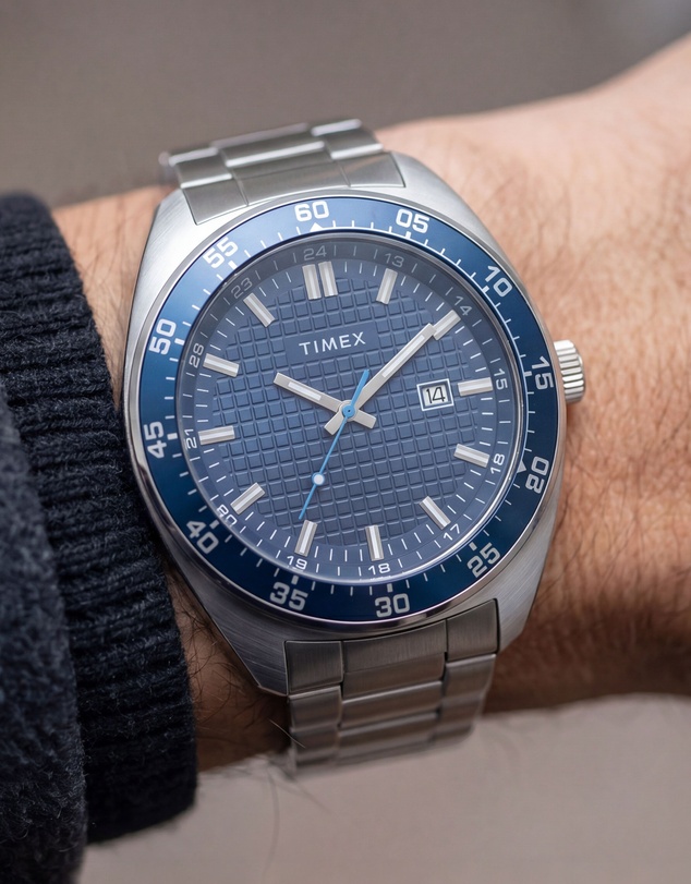 TIMEX - Weston 45mm Blue Dial Stainless Steel Bracelet Watch
