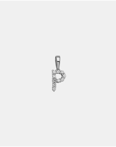Zoe Olivia - 9K White Gold Lab Grown Diamond Initial P Pendant