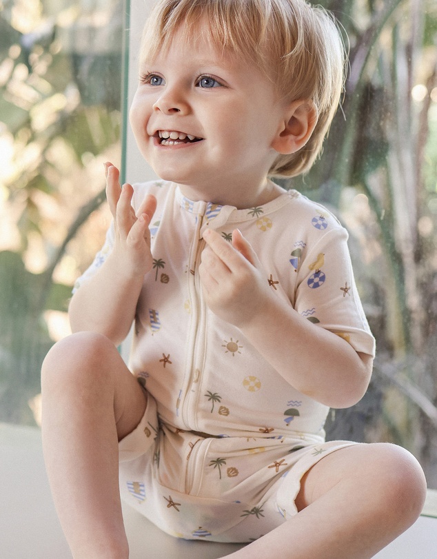 Kynd Baby - Essential Short Sleeve Onesie in Beach Box