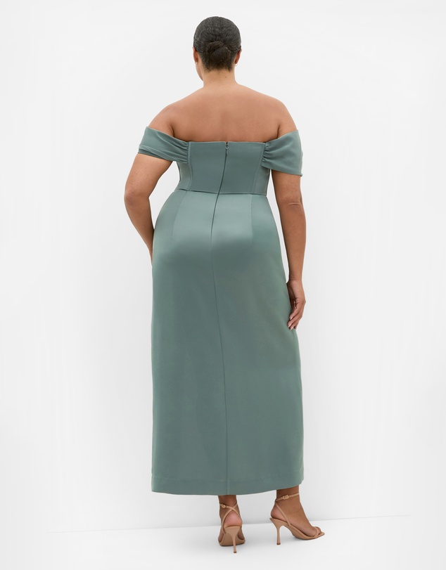 City Chic - Plus size Forbidden Love Maxi Dress - sage