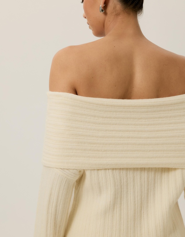 Tussah - Elena Ribbed Off The Shoulder Jumper