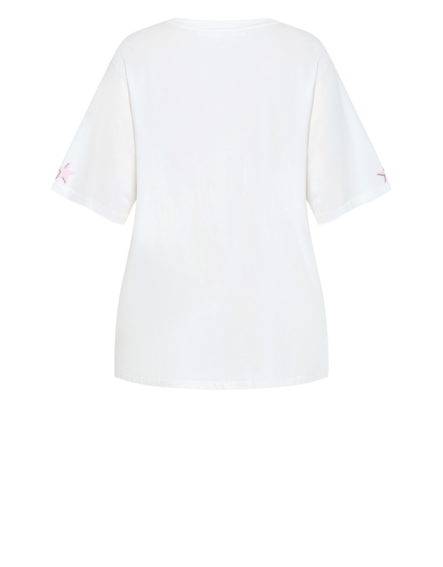 City Chic - Plus size Pony Club Tee - white