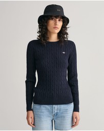 Gant - Stretch Cotton Cable Crew Neck Knit