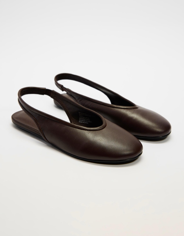 Atmos&Here - Marlowe Leather Sling Back Ballet Flats