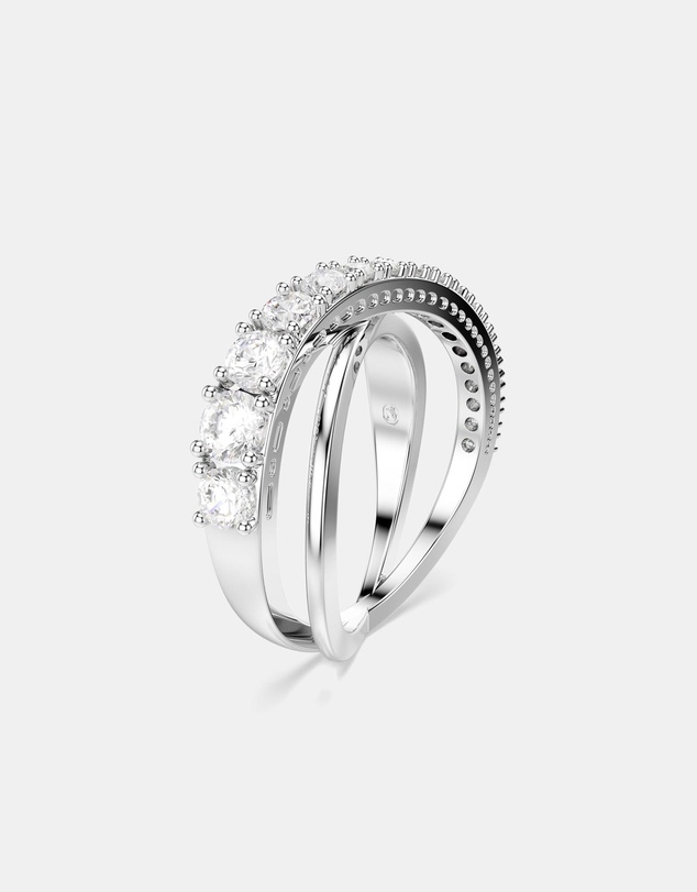 Swarovski - Hyperbola Ring, Mixed Cuts, White, Silver-Tone Finish