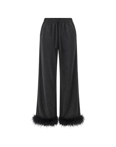 THE TALES - Frida Feather Trim Floral Pants