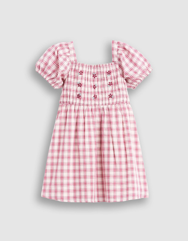 GAP - SS Smock Plaid Dress - Babies-Kids