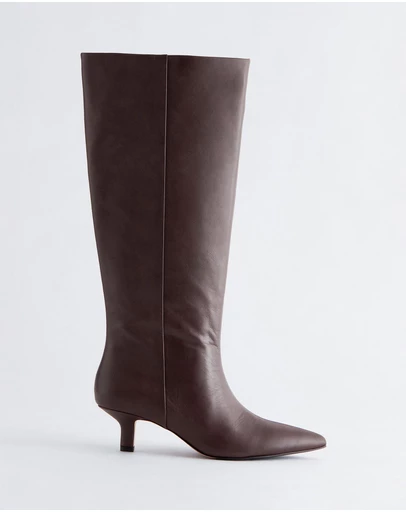 & Other Stories - Kitten Heel Leather Knee Boots
