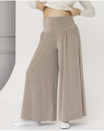 Angel Maternity - Janet Maternity Wide Lounge Pants in Taupe