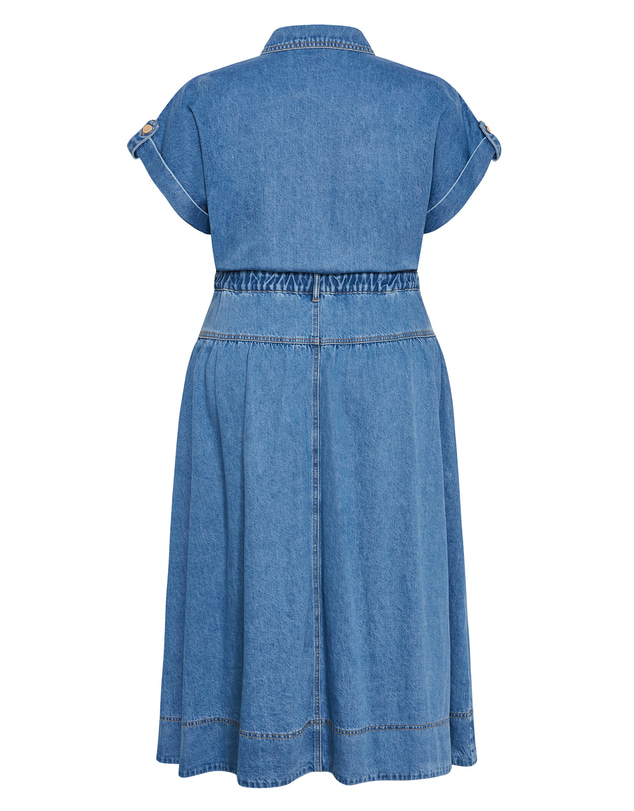 City Chic - Plus size Ari Denim Midi Dress - light wash