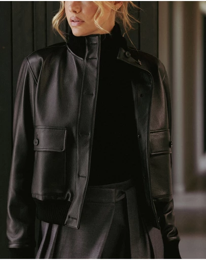 IDA+S - Isolde Leather Bomber Jacket