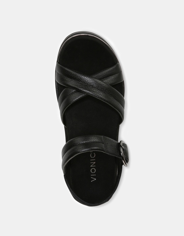 Vionic - Reyna Flatform Sandal - Black Leather