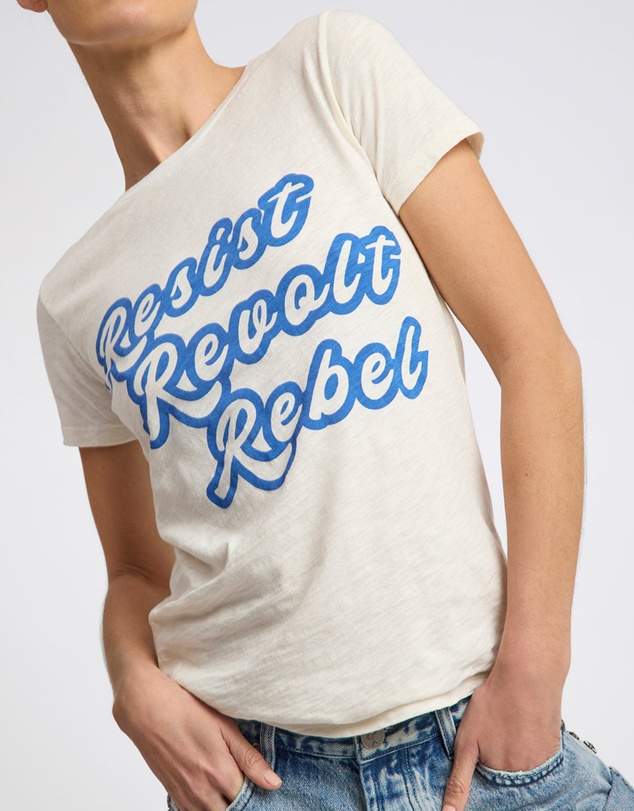 ONE TEASPOON - 25th Anniversary Resist Revolt Rebel Tee - White