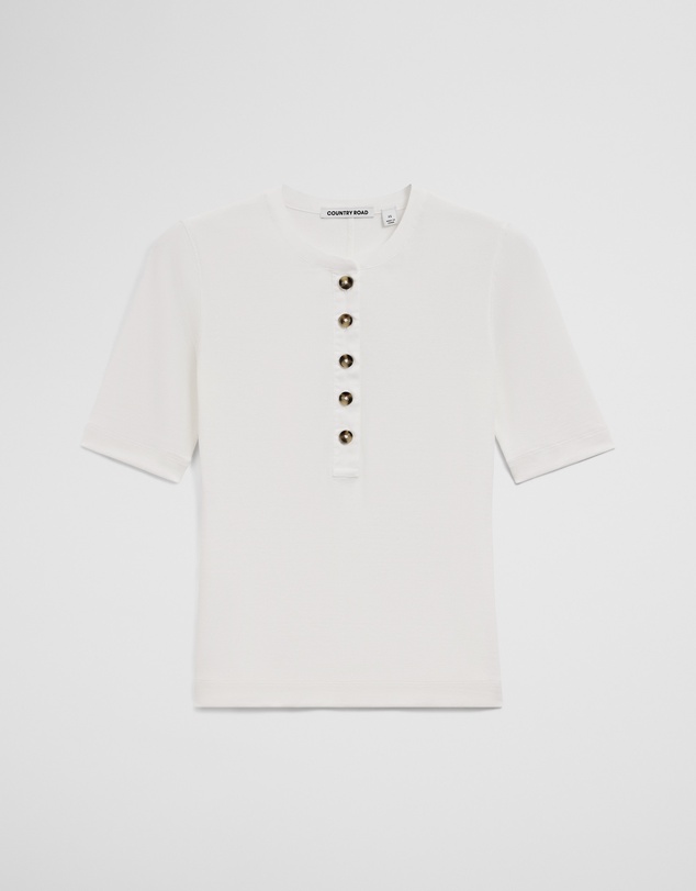 Country Road - Fine Rib Henley T-shirt