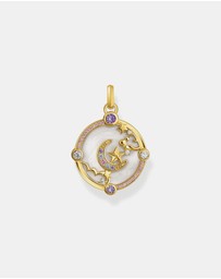 THOMAS SABO - Gold Crescent Moon Pendant with Colourful Stones