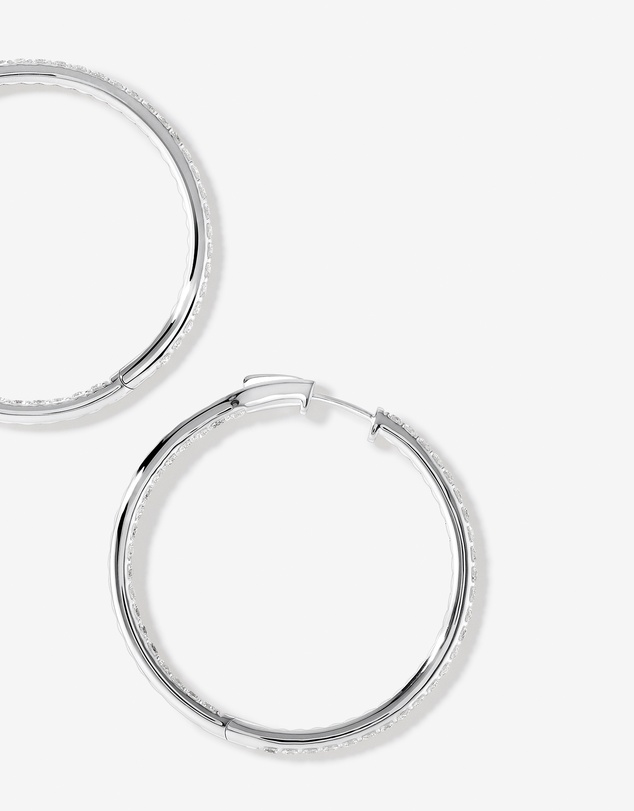 Michael Hill - Hoop Earrings with Cubic Zirconia in Sterling Silver