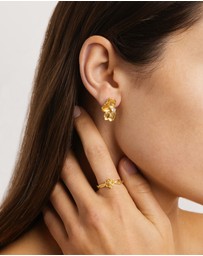 By Charlotte - Serene Lotus Statement Earrings