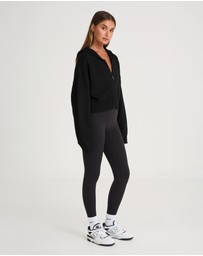 All Fenix - Zip Up Crop Knit Hoodie
