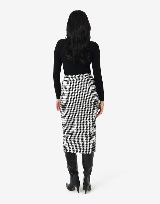 Forcast - Bennet Houndstooth Midi Skirt