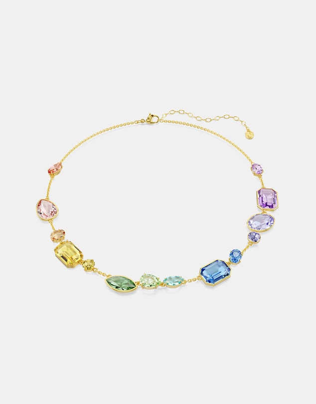 Swarovski - Gema Necklace, Mixed Cuts, Multicolored, Gold-Tone Plated
