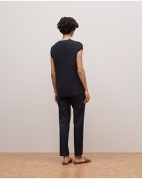 Trenery - Cotton Knit Sleeveless Tunic in Night Sky