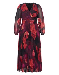 City Chic - Gia Floral Print Pleat Dress