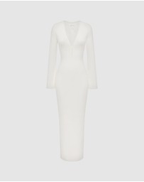 Shona Joy - Aby Plunged LS Maxi Dress
