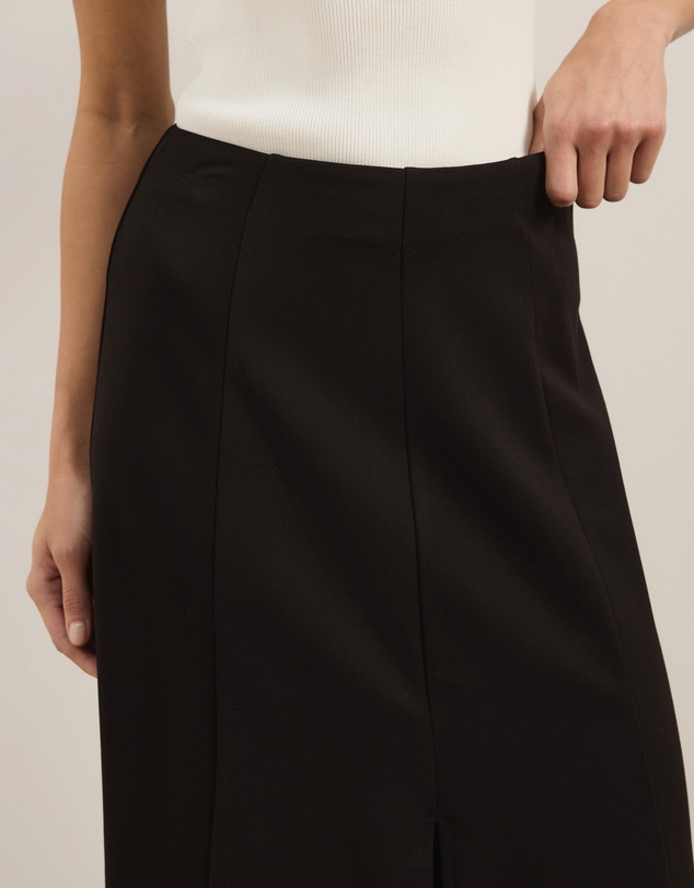 Atmos&Here - Laura Ponte Midi Skirt With Front Split At Hem