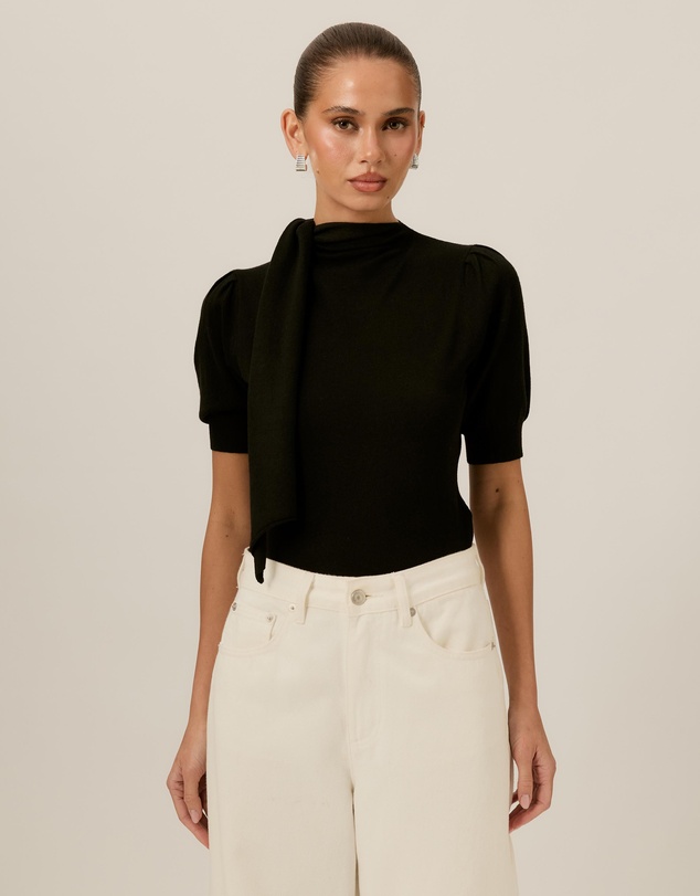 Tussah - Alice Neck Tie Knitted Top