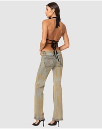 EDIKTED - Luma Split Front Backless Halter Top
