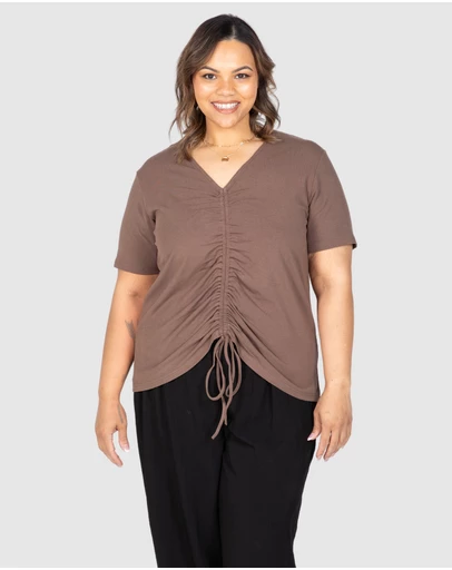 Love Your Wardrobe - Maya Ruched Front Tee